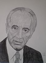 Shimon Peres by Chaim Topol