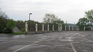 Statues in back parking lot, Mount Saint Peter Church, New Kensington, Pennsylvania