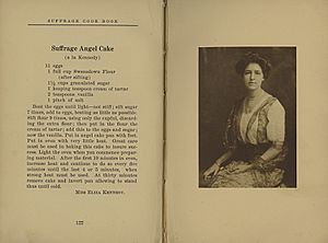Suffrage Cookbook Angel Food Cake recipe by Eliza Kennedy 1915