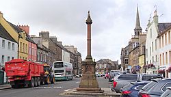 The Haddington main street and market cross, East Lothian