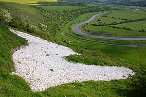The Litlington White Horse, looking across the Cuckmere Valley
