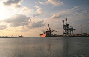 The container terminal at the Port of Djibouti