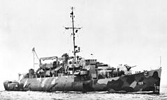 USS Scribner (APD-122) off Boston, Massachusetts (USA), on 20 October 1944 (BS 76150)