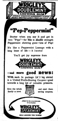 Wrigleys Doublemint ad 1914