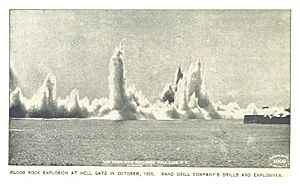 (King1893NYC) pg944 FLOOD ROCK EXPLOSION AT HELL GATE IN OCTOBER, 1885. RAND DRILL COMPANY'S DRILLS AND EXPLOSIVES