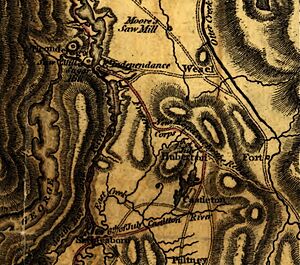 1780 map of the Hubbardton Military Road
