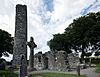 A high cross and round tower at Monasterboice, Ireland.jpg