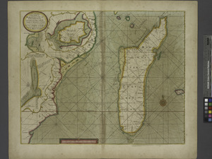 A new draught of the Island of MADAGASCAR ats St. LORENZO with Augustin Bay and the Island of Mombass at Large NYPL1640654f