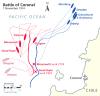 Battle of Coronel map