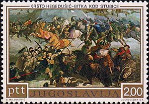 Battle of Stubica by Krsto Hegedušić 1973 Yugoslavia stamp