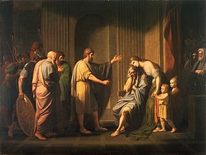 Benjamin West - Cleombrotus Ordered into Banishment by Leonidas II, King of Sparta - Google Art Project
