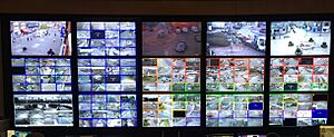 CCTV control room monitor wall