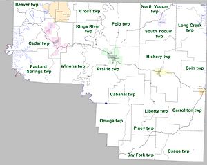 Carroll County Arkansas 2010 Township Map large