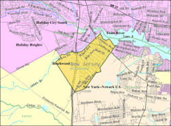Census Bureau map of Beachwood, New Jersey