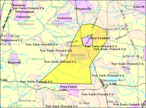 Census Bureau map of Freehold Township, New Jersey  <mapframe text="Interactive map of Freehold Township, New Jersey" latitude="40.23556305555556" longitude="-74.29498305555555" zoom="8" width="300" height="300"> {   "type": "ExternalData",   "service": "geoshape",   "ids": "Q1077969" } </mapframe>