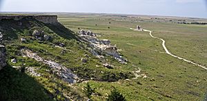 Chalk badlands (Niobrara Formation, Upper Cretaceous; Castle Rock & nearby chalk bluffs, Gove County, Kansas, USA) 3 (38442722884)