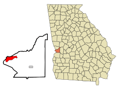 Location in Chattahoochee County and the state of Georgia