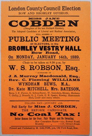 Cobden LCC poster 1889