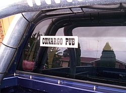 Conargo Pub sticker on Ute
