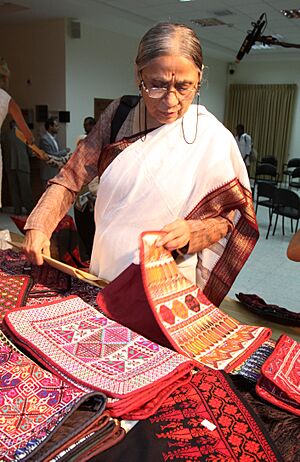 Ela Bhatt at the Qalandia Women's Cooperative