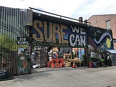 Entrance to Sure We Can, a non-profit redemption center based in Brooklyn, New York