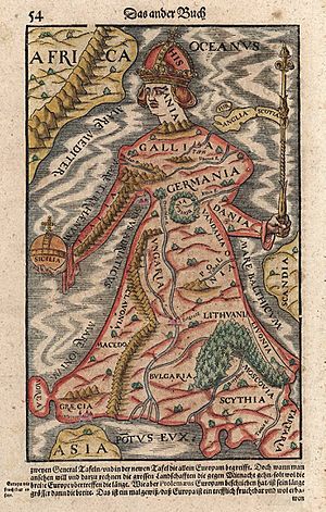 Europe As A Queen Sebastian Munster 1570
