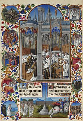Folio 86v - The Funeral of Raymond Diocrès (cropped)