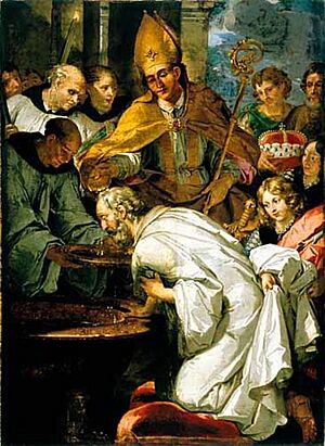Franciscus de Neve (II) - De H. Rupert doopt de Beijerse hertog Theodo