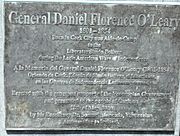 General Daniel Florence O'Leary 1801-1854, plaque