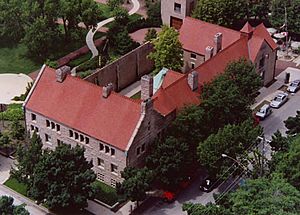 Aerial view of the Glessner House