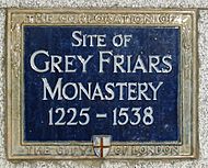 Grey Friars plaque London