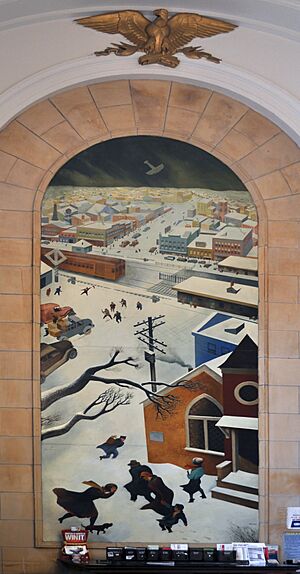 Gropper-Suburban-Post-in-Winter-1938