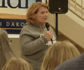 Heidi Heitkamp campaigning in October 2018