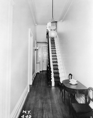 Historic American Buildings Survey, Wohlfahrt Studio, Photographer May 25, 1936, FIRST FLOOR HALL SHOWING STAIRS. - Seabury Tredwell House, 29 East Fourth Street, New York, New HABS NY,31-NEYO,30-10 (cropped)