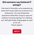 KFC AU App Outage due to July 2024 global cyber outages