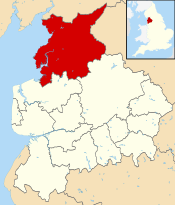 Lancaster shown within Lancashire