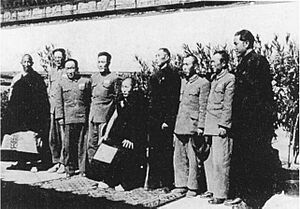 Leaders of the Tibet Work Committee visiting the Dalai Lama at Norbulingka Palace, Lhasa, November 1951
