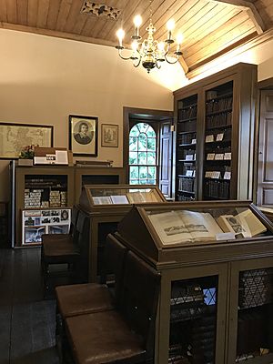 Leighton Library, internal shot window and display units