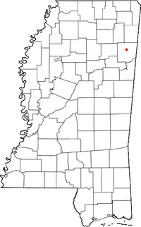 Location of Becker, Mississippi
