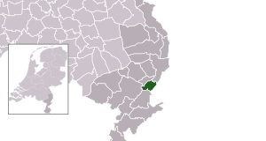 Highlighted position of Beesel in a municipal map of Limburg