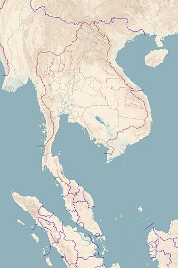 Sphere of influence of the Thonburi Kingdom in 1780; early modern Southeast Asian political borders are subject to speculation