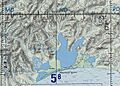 Map section of Lake Pekulney, Chukotka Autonomous Okrug, Russia