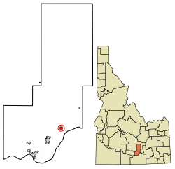Location of Acequia in Minidoka County, Idaho.