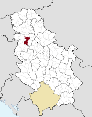 Location of the municipality of Ruma within Serbia