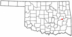 Location of Longtown, Oklahoma
