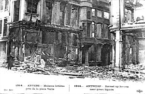 Oorlogschade in Antwerpen tijdens WO I