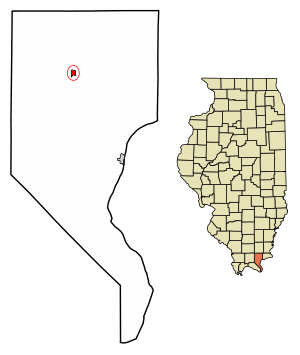 Location of Eddyville in Pope County, Illinois.