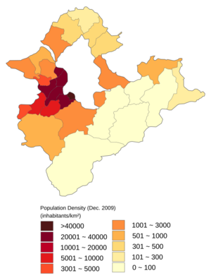 Population density map of Xinbei (Dec 2009)