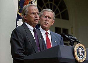 Porter Goss with George Bush, August 2004