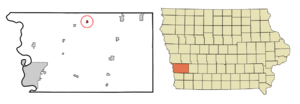 Location of Minden, Iowa